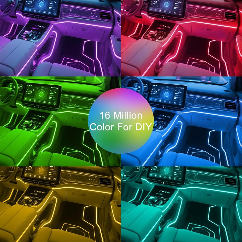 Ligrel Interior Car LED Lights Wireless APP Control 5 in 1 RGB Ambient Lighting Kit with 236" Fiber Optic, 16 Million Colors Music Sync Waterproof LED Strip Lights for Cars Trucks SUVs Auto Interior Decor - Image 5